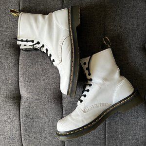 White Docs 1460 Smooth Leather Boots (Size 9) - Dr. Marten's